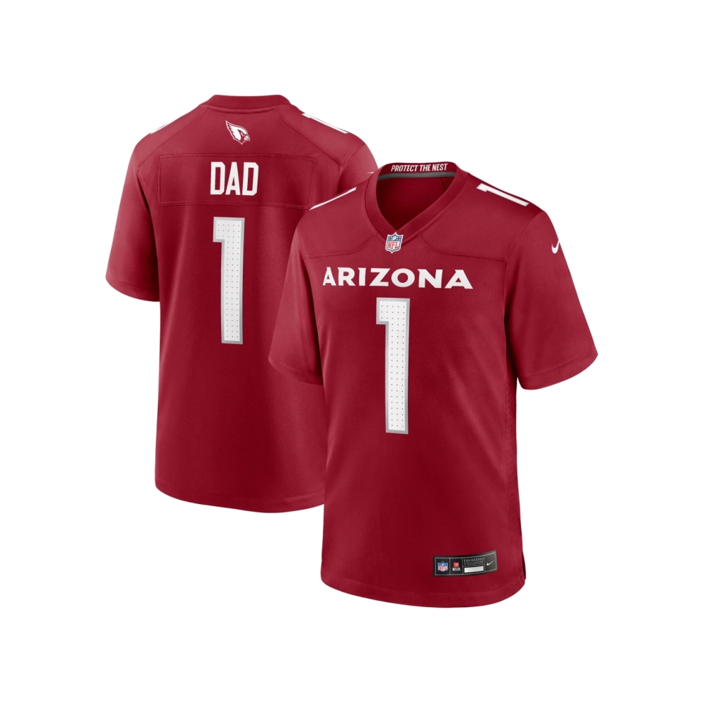 Mens Arizona Cardinals Number 1 Dad Cardinal Game Jersey