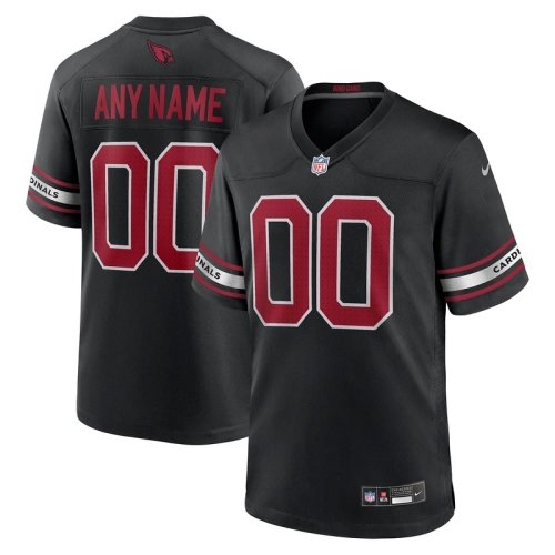 Mens Arizona Cardinals Black Alternate Custom Game Jersey