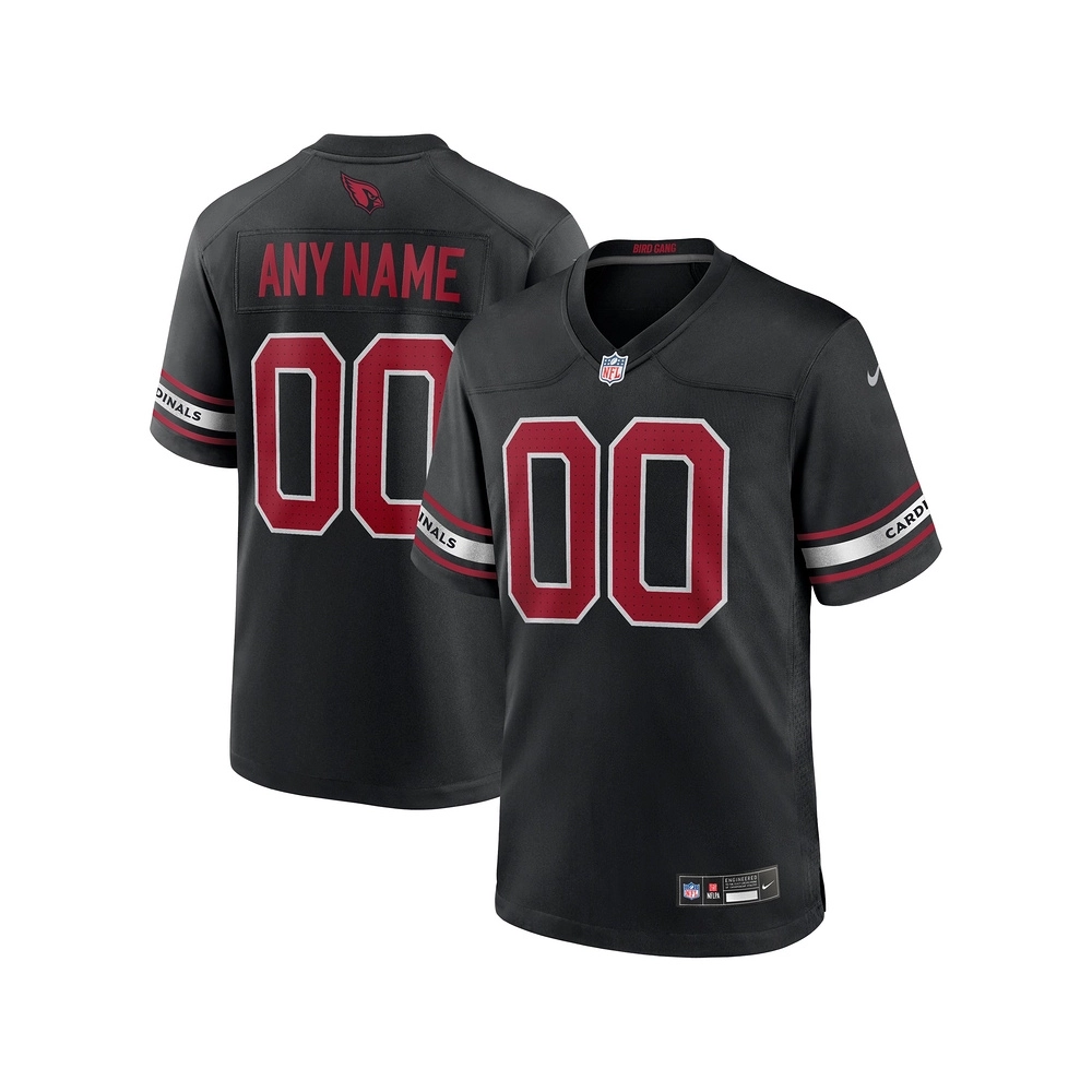 Mens Arizona Cardinals Black Alternate Custom Game Jersey