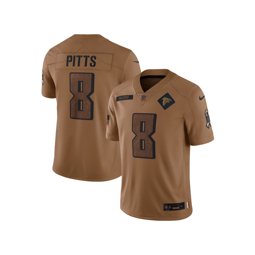 Womens Atlanta Falcons Kyle Pitts Brown 2023 Salute To Service Limited Jersey