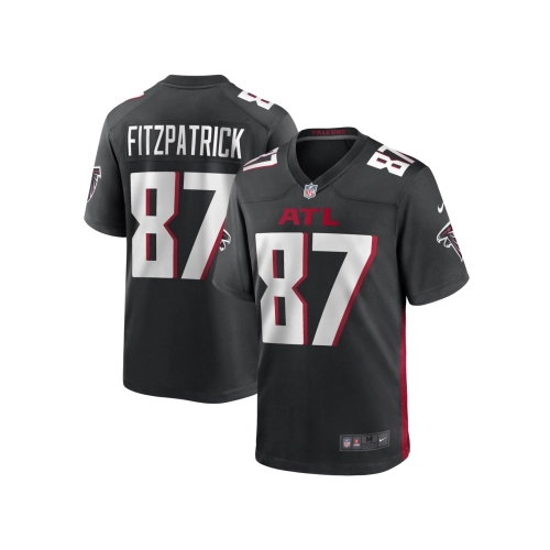 Mens John FitzPatrick Atlanta Falcons Black Game Player Jersey