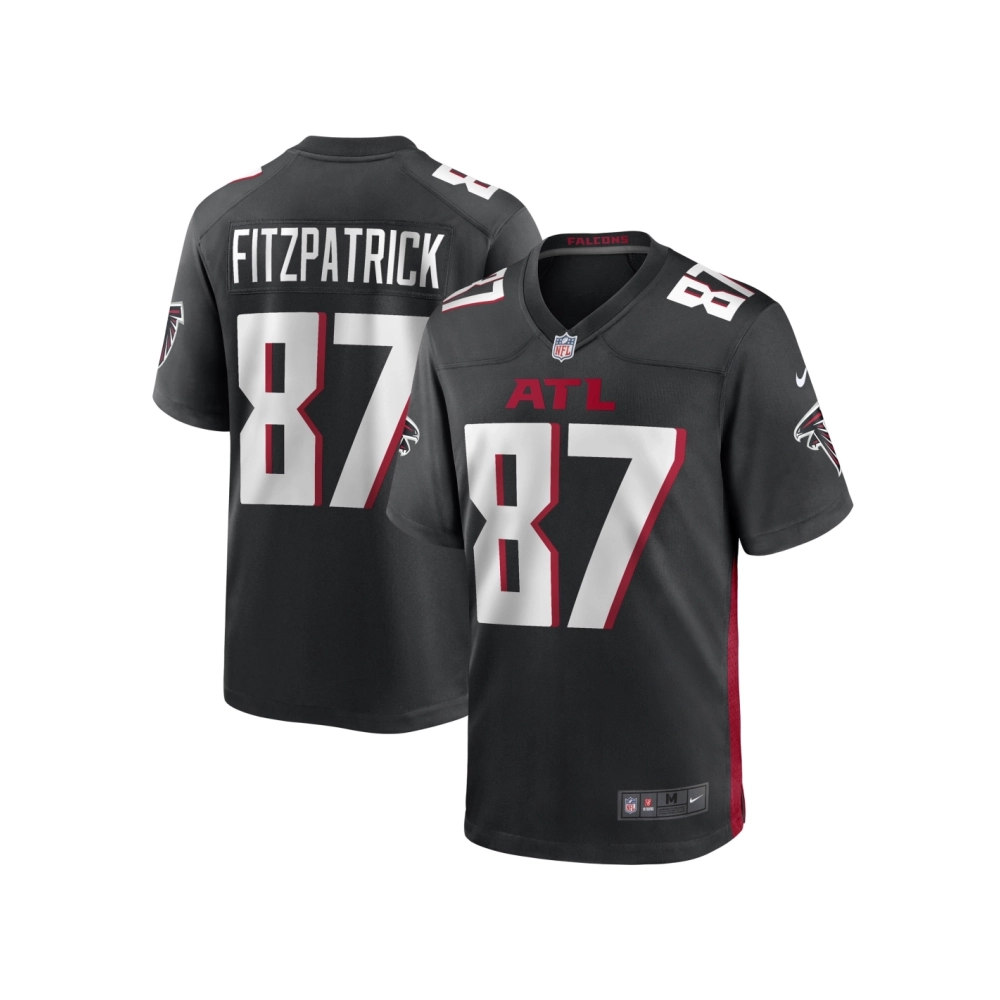 Mens John FitzPatrick Atlanta Falcons Black Game Player Jersey