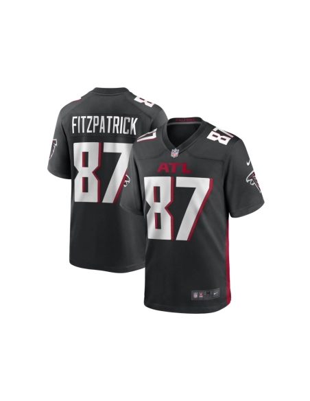 Mens John FitzPatrick Atlanta Falcons Black Game Player Jersey