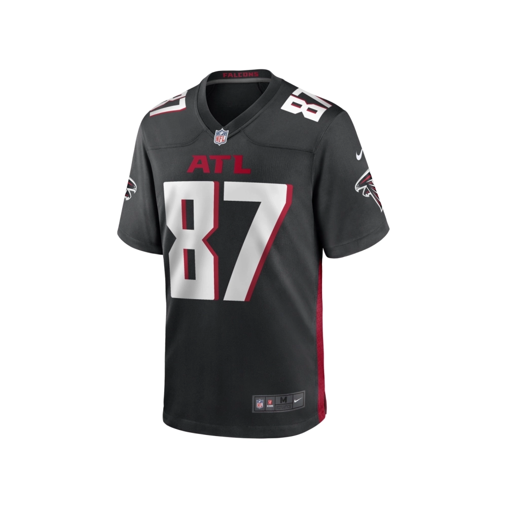 Mens John FitzPatrick Atlanta Falcons Black Game Player Jersey