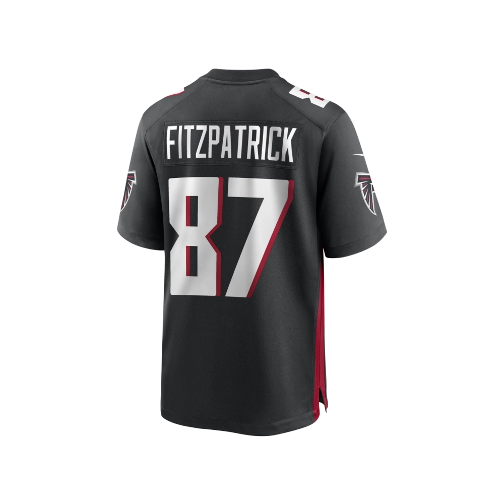 Mens John FitzPatrick Atlanta Falcons Black Game Player Jersey