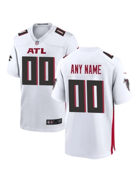 Mens Atlanta Falcons White Custom Game Jersey