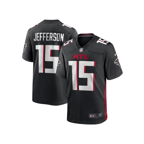 Mens Atlanta Falcons Van Jefferson Black Game Jersey