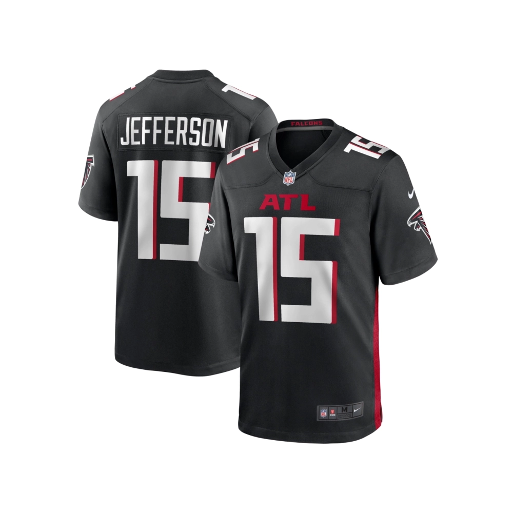 Mens Atlanta Falcons Van Jefferson Black Game Jersey