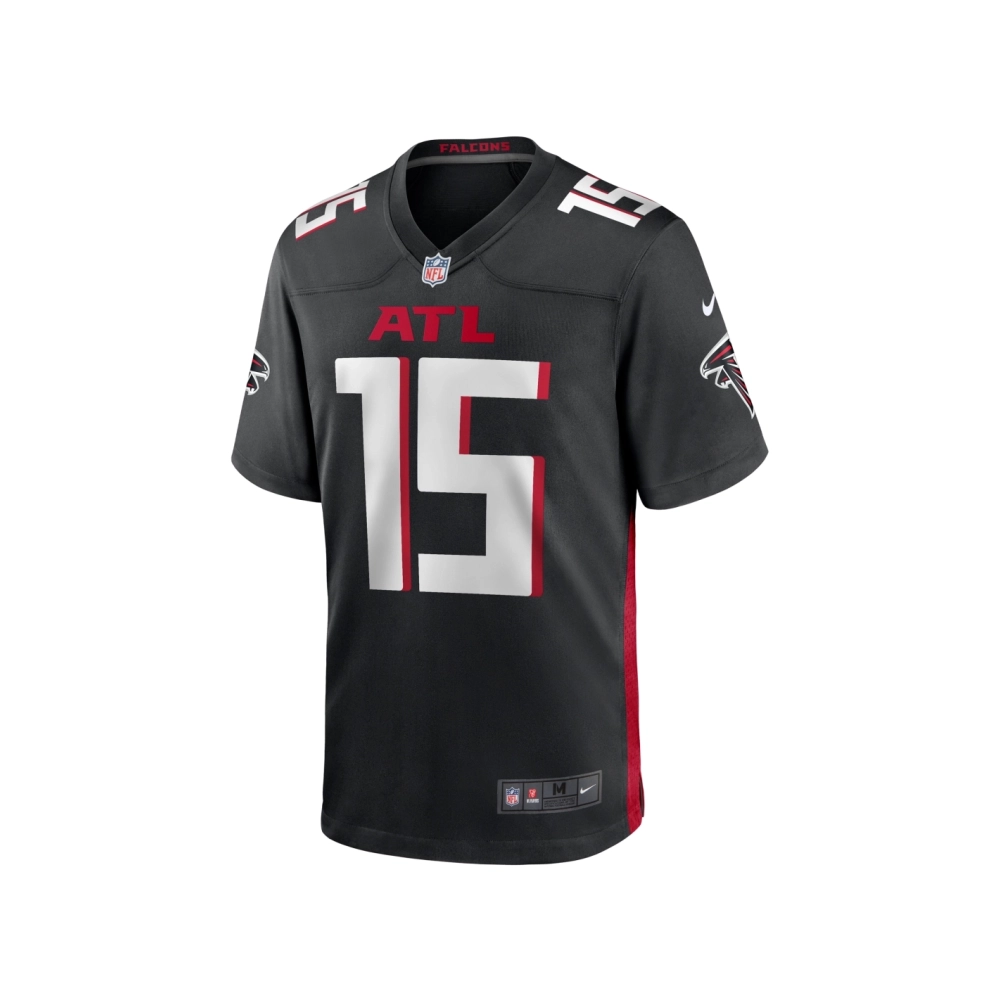 Mens Atlanta Falcons Van Jefferson Black Game Jersey