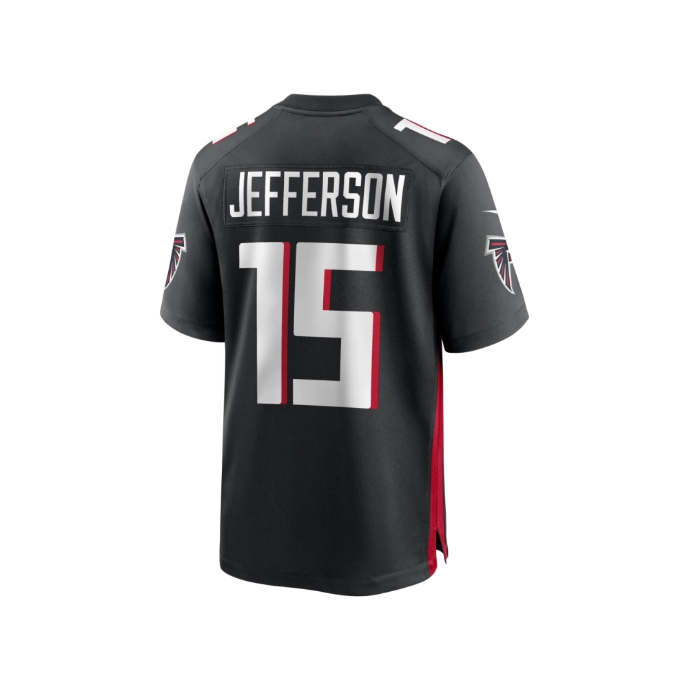Mens Atlanta Falcons Van Jefferson Black Game Jersey