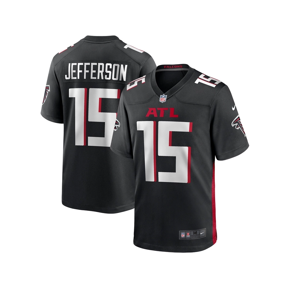 Mens Atlanta Falcons Van Jefferson Black Game Jersey