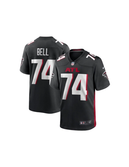 Mens Atlanta Falcons Travis Bell Black Team Game Jersey