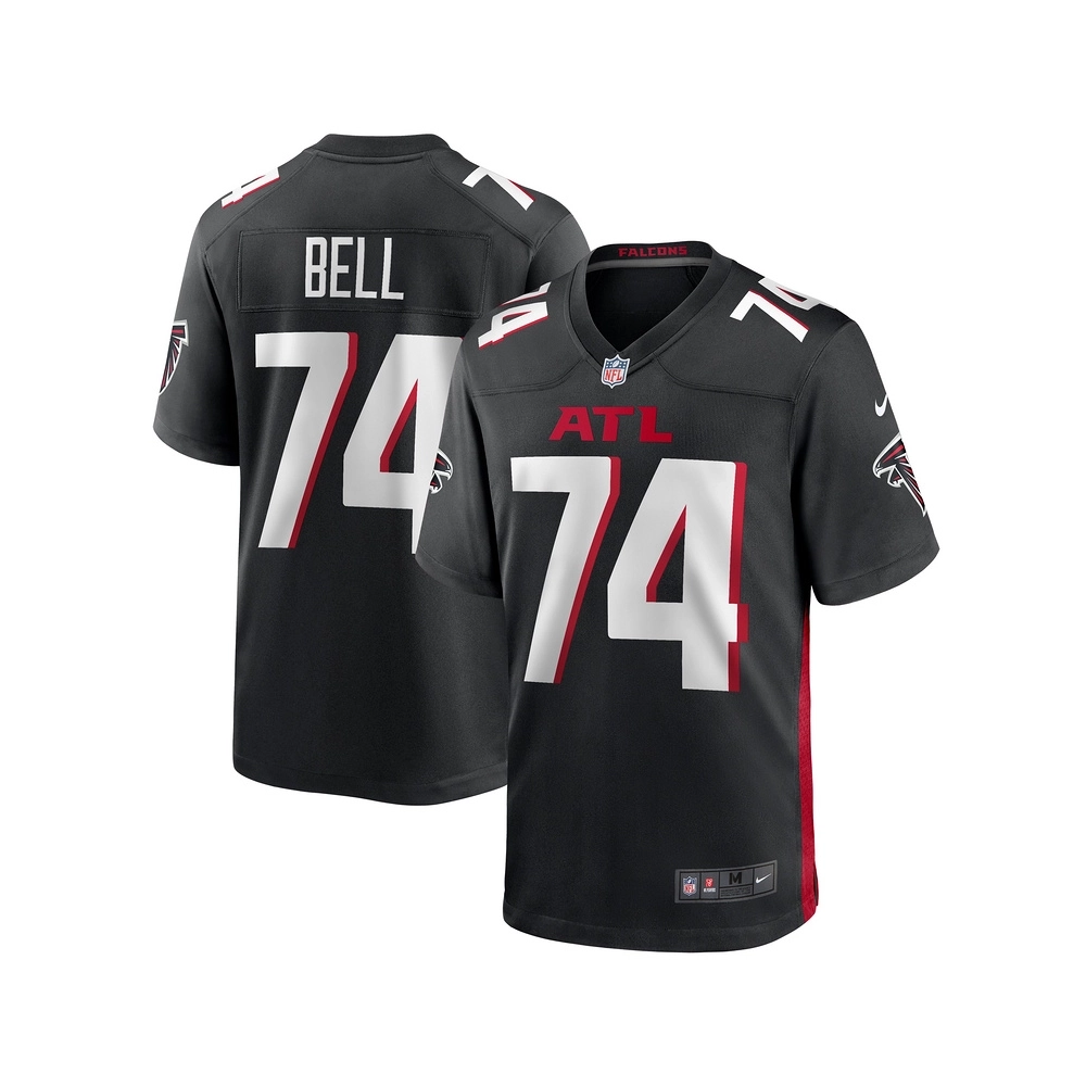 Mens Atlanta Falcons Travis Bell Black Team Game Jersey
