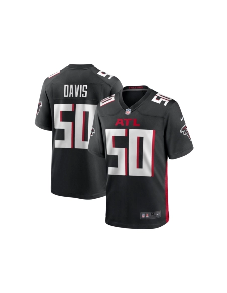 Mens Atlanta Falcons Tae Davis Black Team Game Jersey