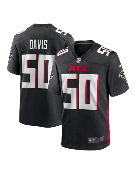 Mens Atlanta Falcons Tae Davis Black Team Game Jersey