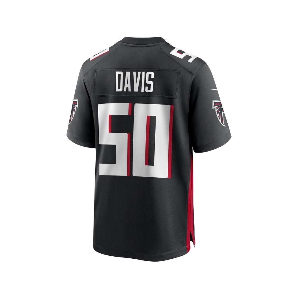 Mens Atlanta Falcons Tae Davis Black Team Game Jersey