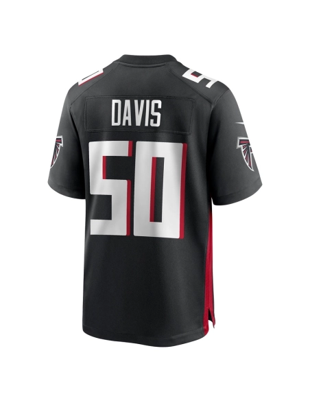 Mens Atlanta Falcons Tae Davis Black Team Game Jersey