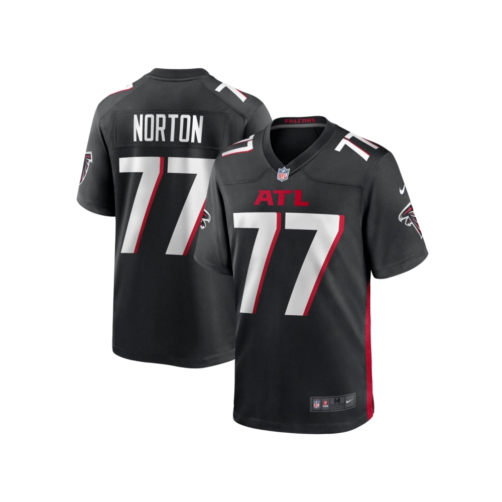Mens Atlanta Falcons Storm Norton Black Game Jersey