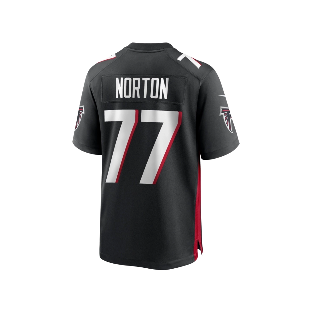 Mens Atlanta Falcons Storm Norton Black Game Jersey