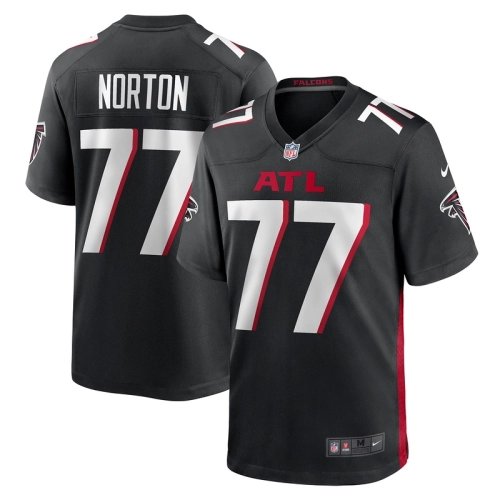 Mens Atlanta Falcons Storm Norton Black Game Jersey