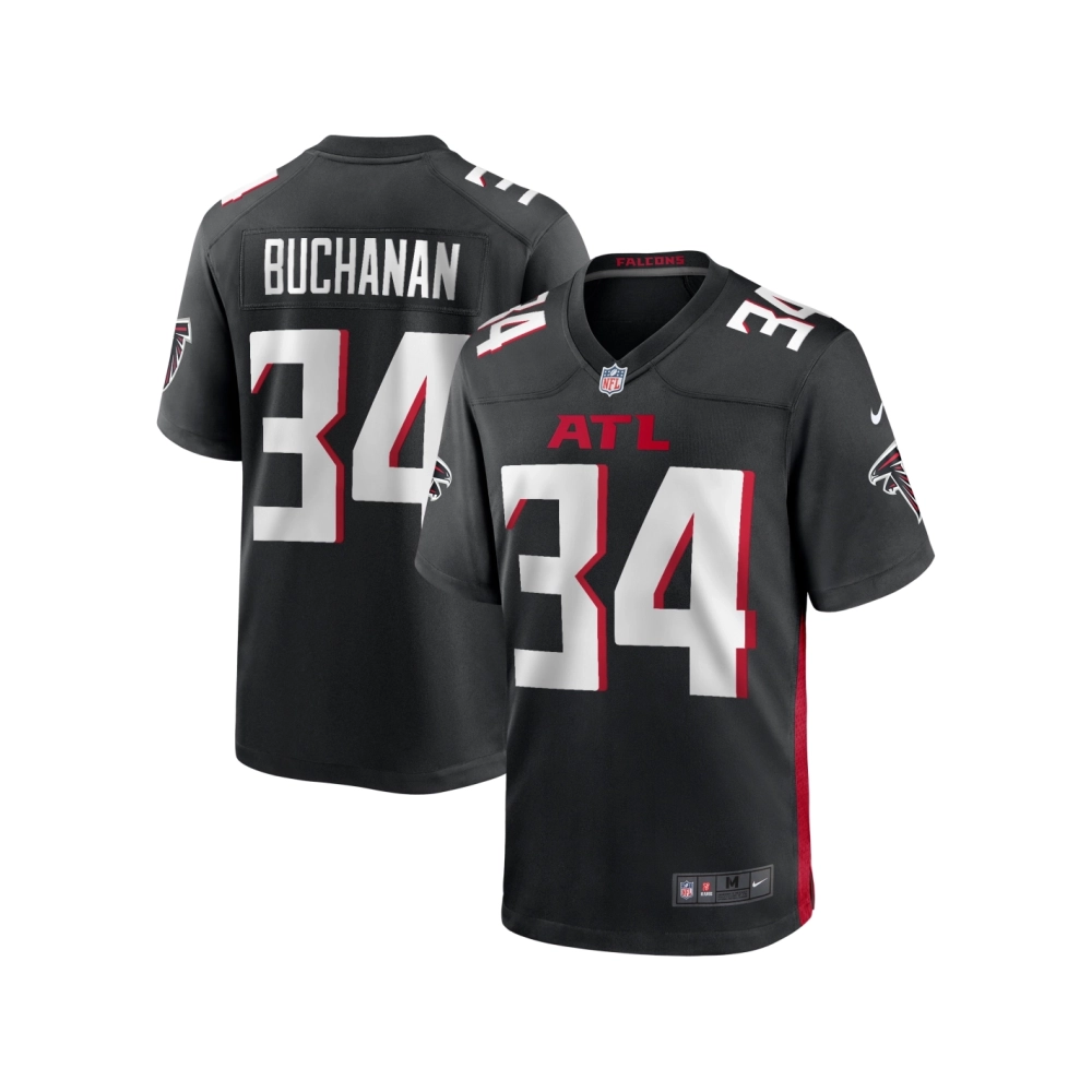 Mens Atlanta Falcons Ray Buchanan Black Game Retired Player Jersey
