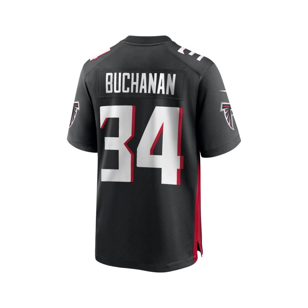 Mens Atlanta Falcons Ray Buchanan Black Game Retired Player Jersey
