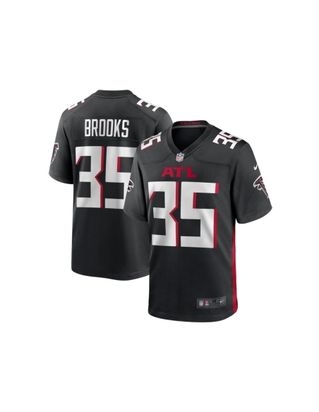 Mens Atlanta Falcons Natrone Brooks Black Team Game Jersey