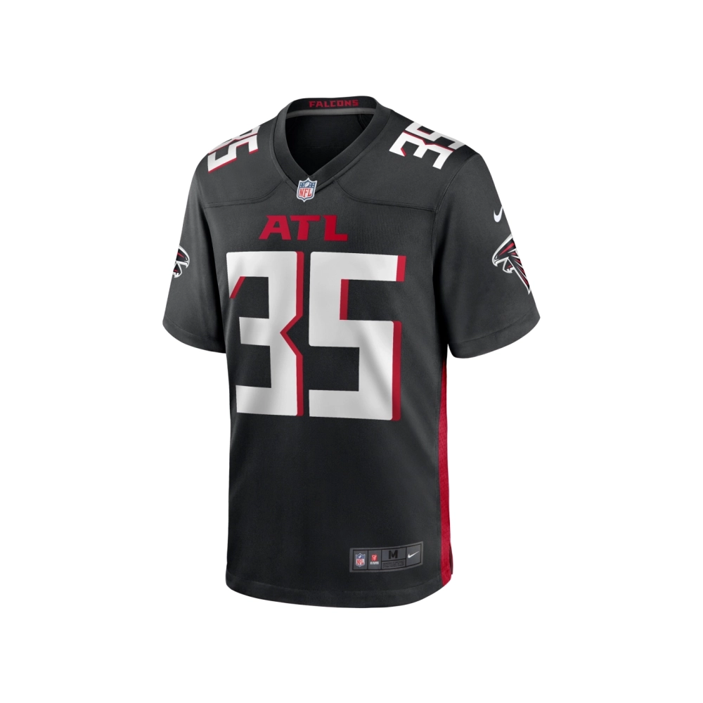 Mens Atlanta Falcons Natrone Brooks Black Team Game Jersey