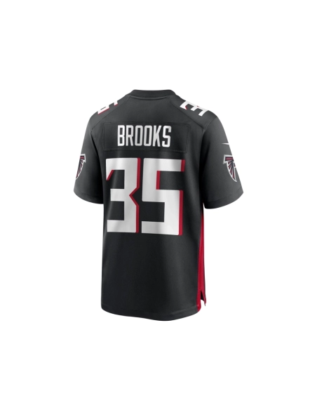 Mens Atlanta Falcons Natrone Brooks Black Team Game Jersey