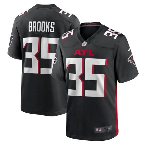 Mens Atlanta Falcons Natrone Brooks Black Team Game Jersey