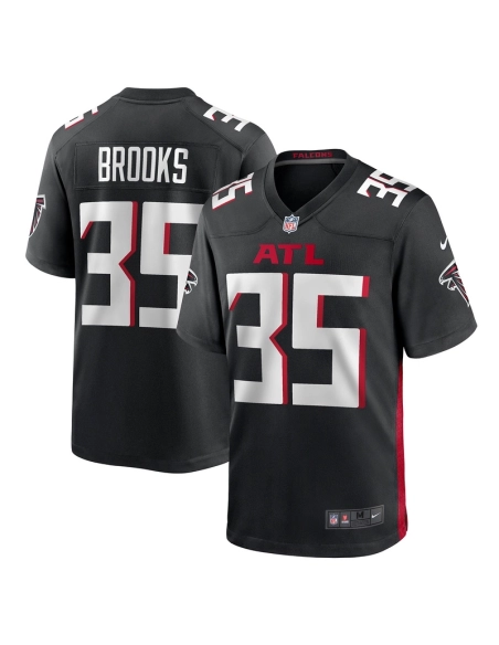 Mens Atlanta Falcons Natrone Brooks Black Team Game Jersey
