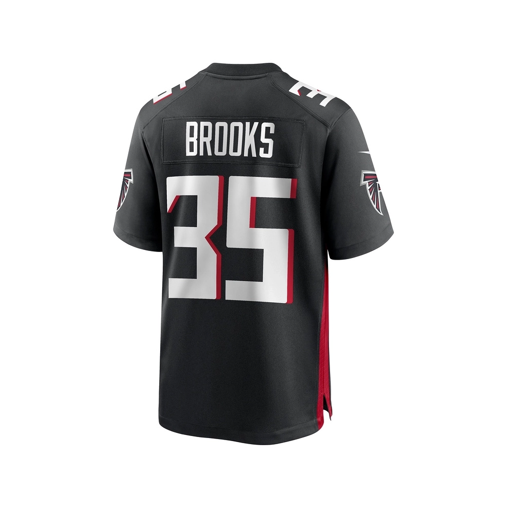 Mens Atlanta Falcons Natrone Brooks Black Team Game Jersey