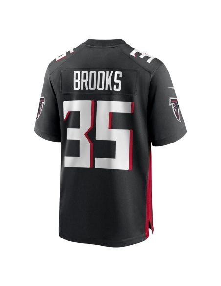 Mens Atlanta Falcons Natrone Brooks Black Team Game Jersey