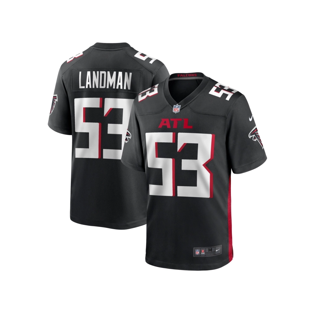 Mens Atlanta Falcons Nate Landman Black Team Game Jersey