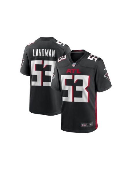 Mens Atlanta Falcons Nate Landman Black Team Game Jersey