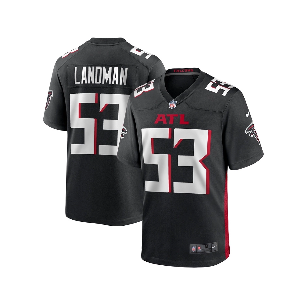 Mens Atlanta Falcons Nate Landman Black Team Game Jersey