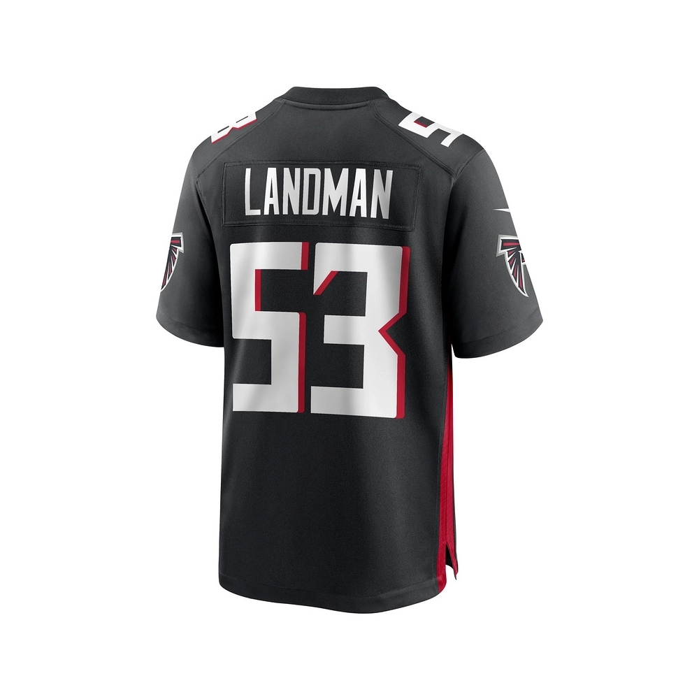 Mens Atlanta Falcons Nate Landman Black Team Game Jersey