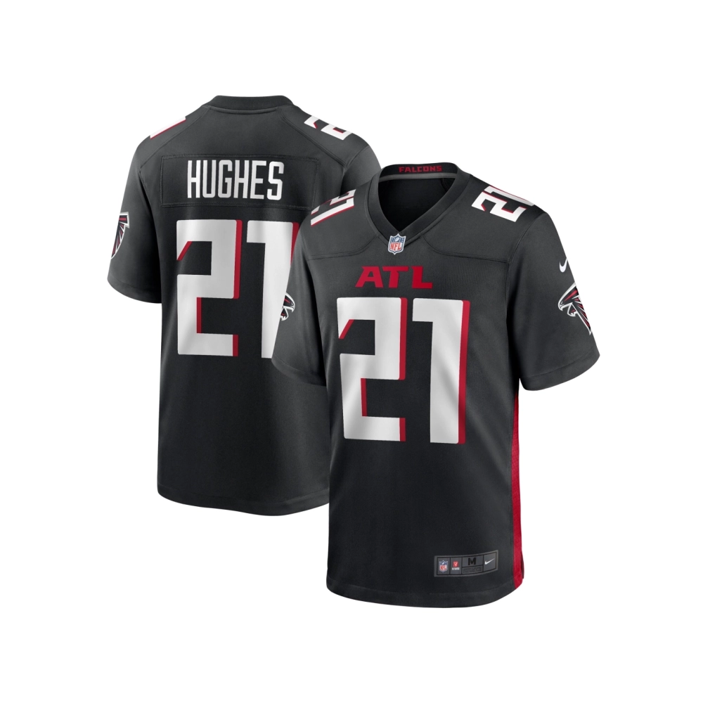 Mens Atlanta Falcons Mike Hughes Black Game Player Jersey