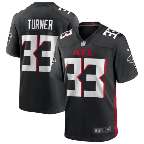 Mens Atlanta Falcons Michael Turner Black Game Retired Player Jersey