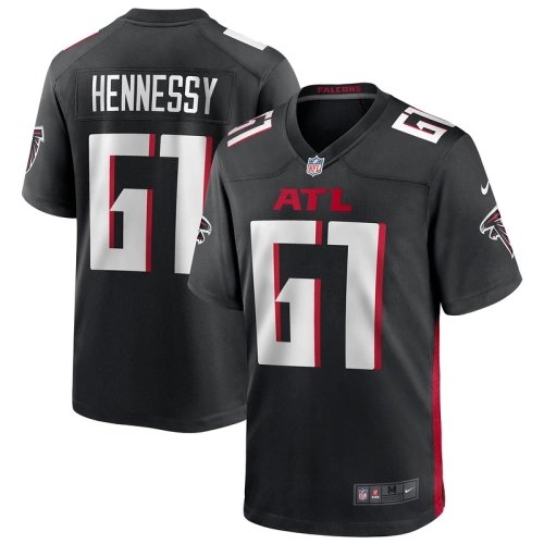 Mens Atlanta Falcons Matt Hennessy Black Player Game Jersey