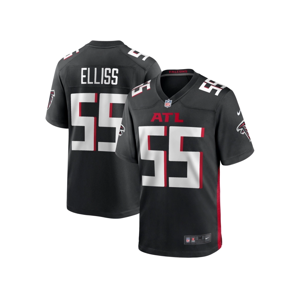 Mens Atlanta Falcons Kaden Elliss Black Game Player Jersey
