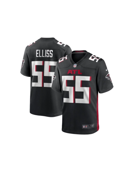 Mens Atlanta Falcons Kaden Elliss Black Game Player Jersey