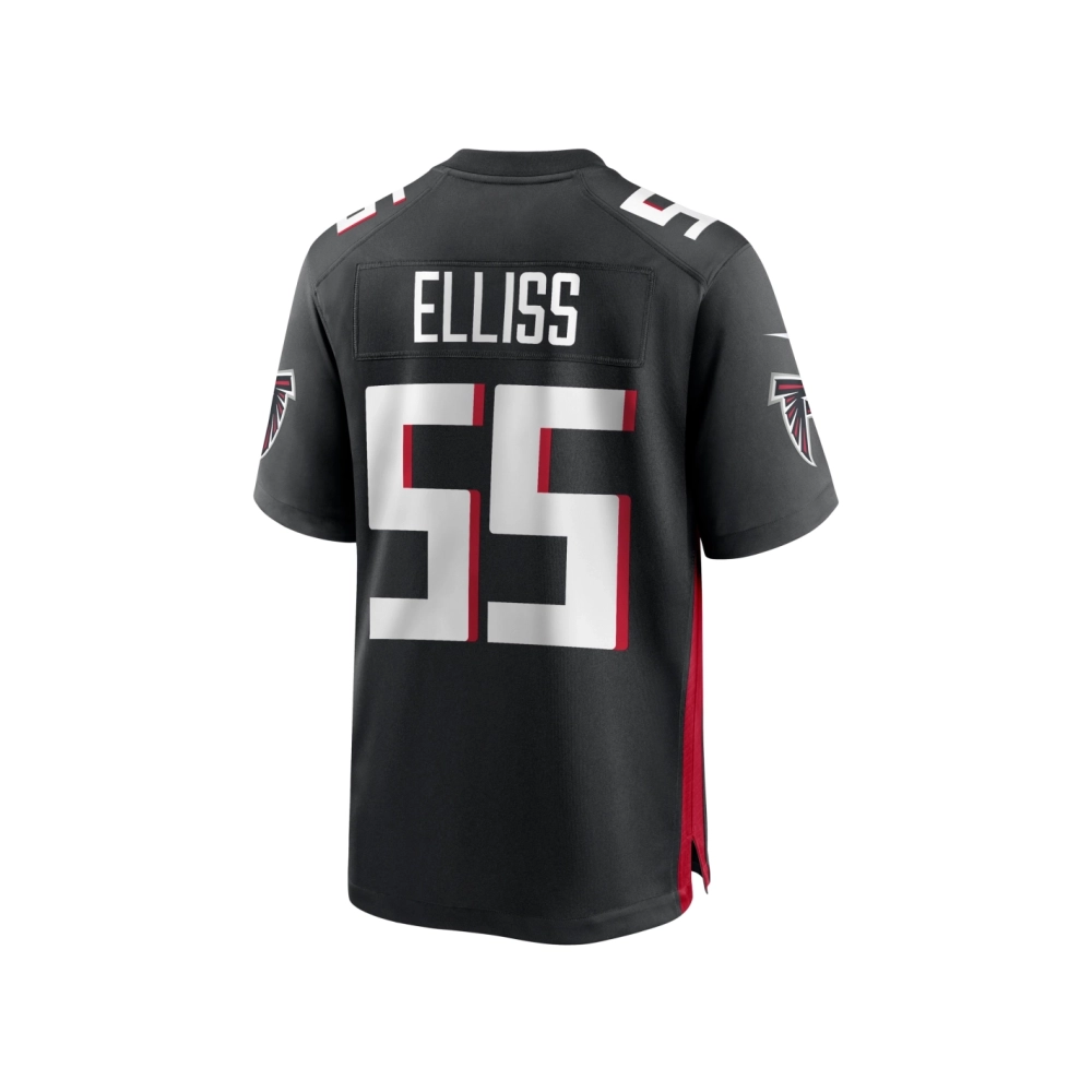 Mens Atlanta Falcons Kaden Elliss Black Game Player Jersey