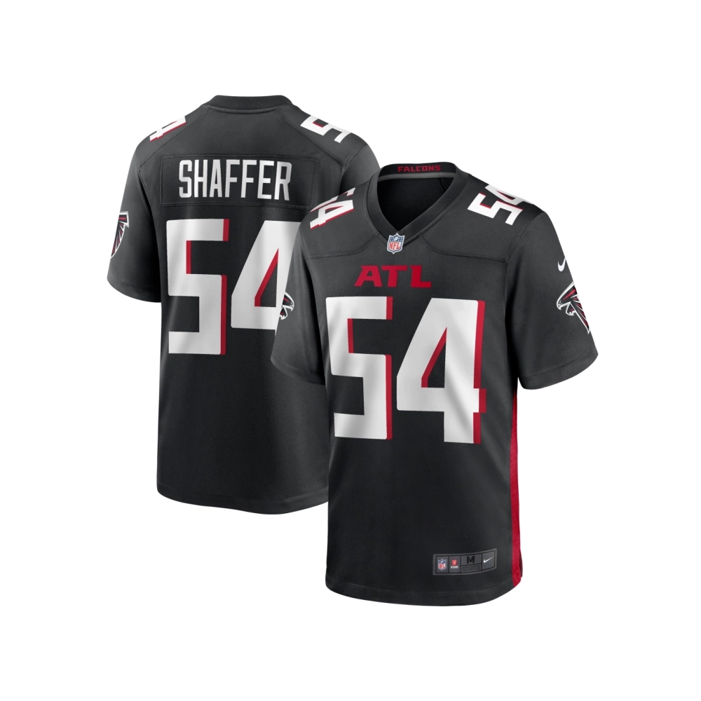 Mens Atlanta Falcons Justin Shaffer Black Game Jersey
