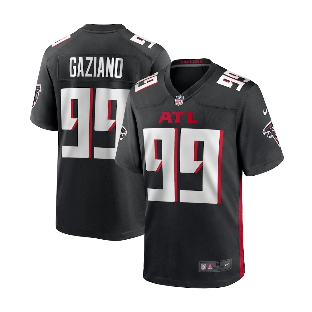 Mens Atlanta Falcons Joe Gaziano Black Team Game Jersey