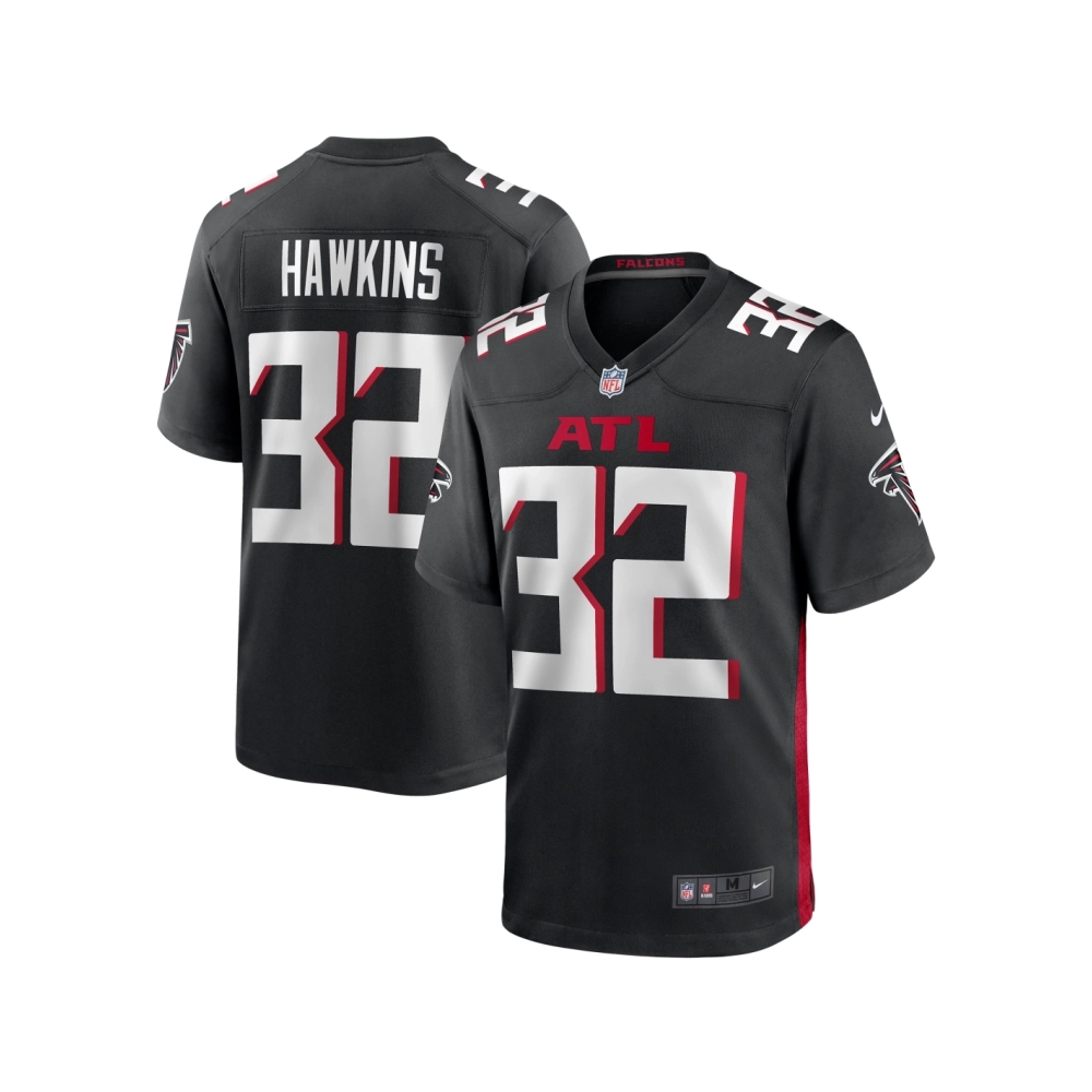 Mens Atlanta Falcons Jaylinn Hawkins Black Player Game Jersey