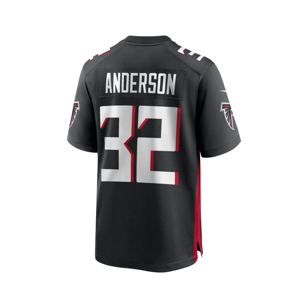 Mens Atlanta Falcons Jamal Anderson Black Game Retired Player Jersey