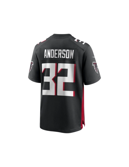 Mens Atlanta Falcons Jamal Anderson Black Game Retired Player Jersey