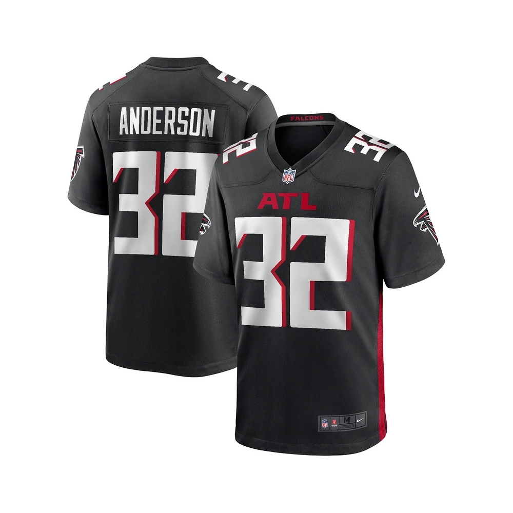 Mens Atlanta Falcons Jamal Anderson Black Game Retired Player Jersey