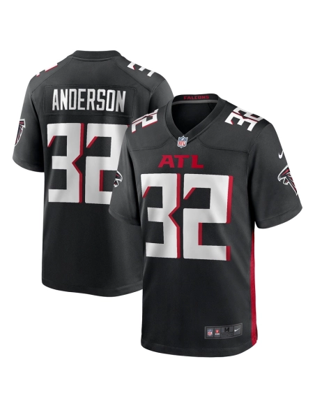 Mens Atlanta Falcons Jamal Anderson Black Game Retired Player Jersey